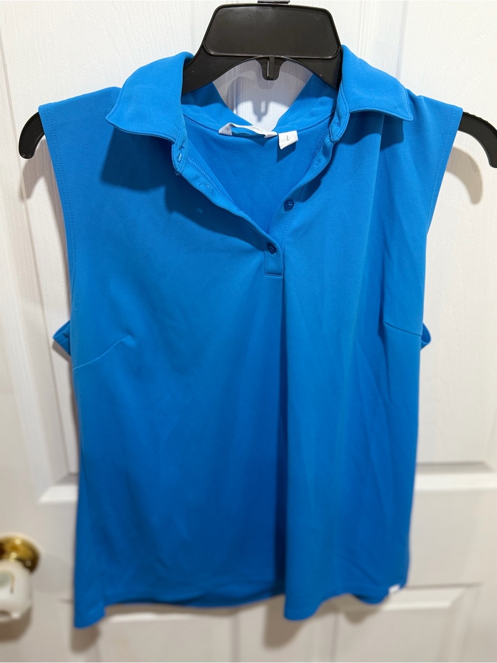 Lady Hagen Sleeveless Polo Tank Top - Bright Blue